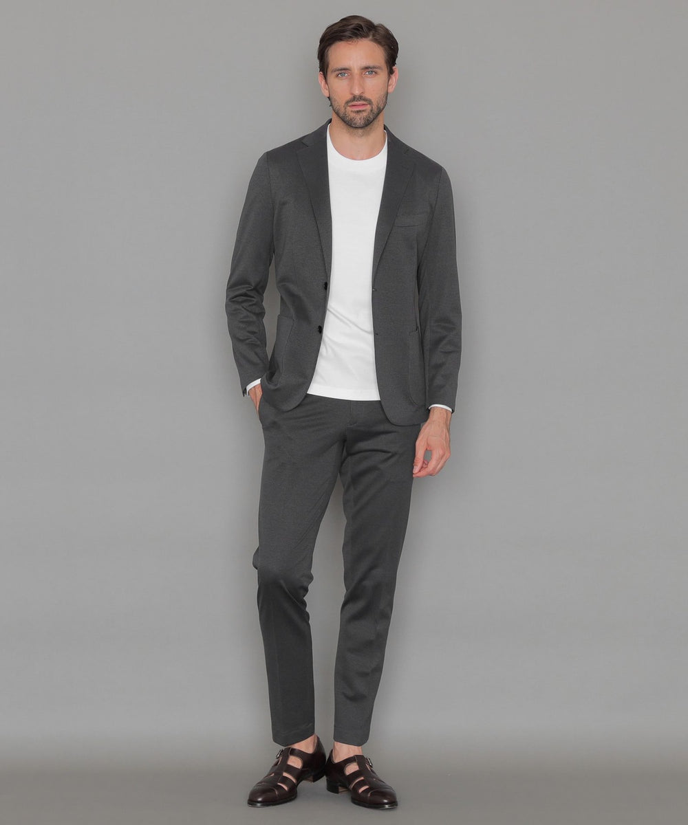 FLEX JERSEY】強撚ミニハウンドトゥースジャージーセットアップパンツ