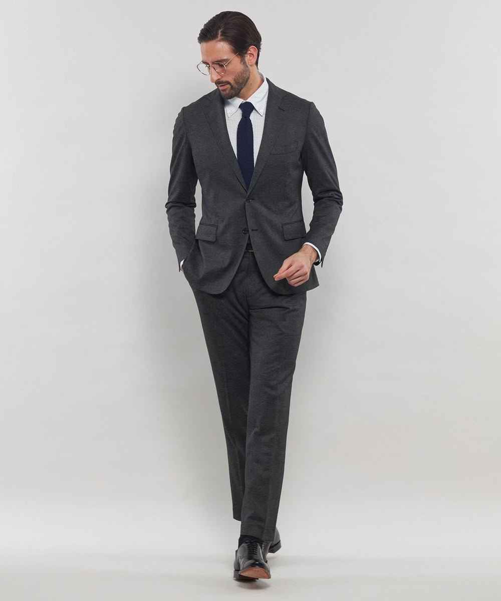 FLEX JERSEY】ハイゲージジャカードグレンチェックセットアップパンツ