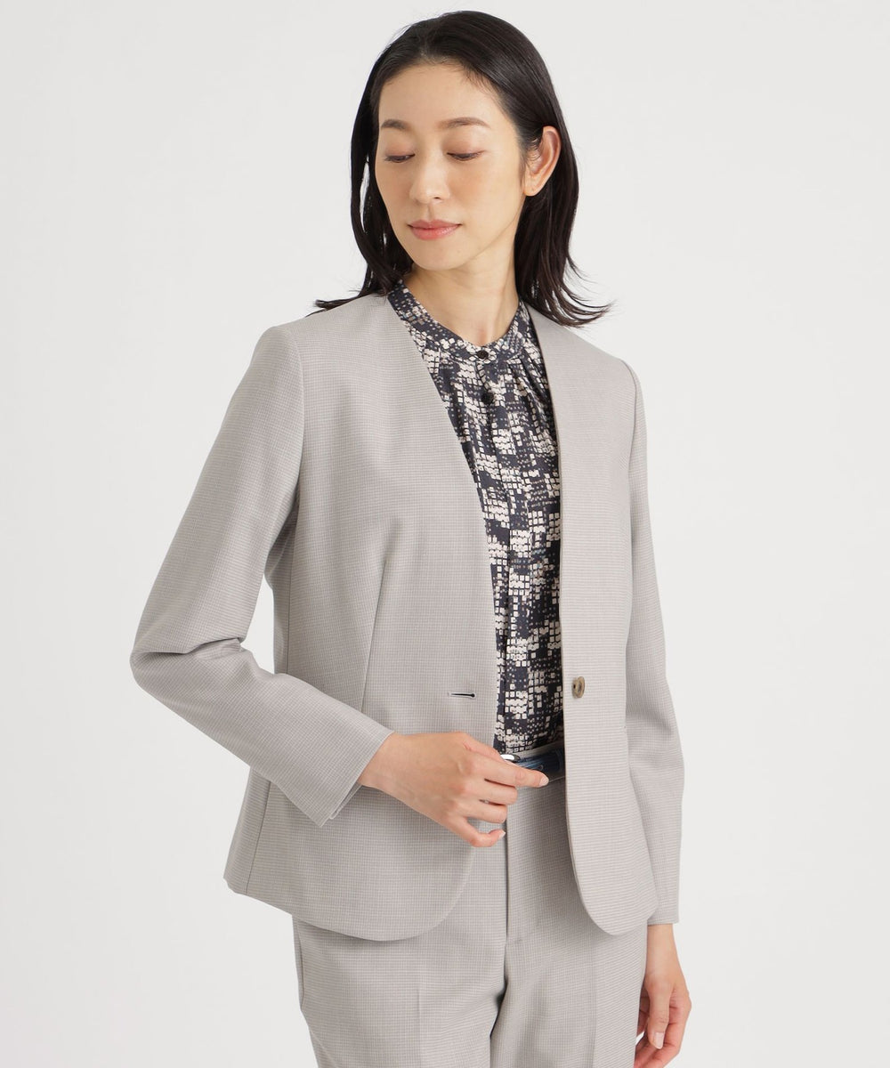 ウールシャドートゥース ノーカラージャケット【防しわ性】(ジャケット