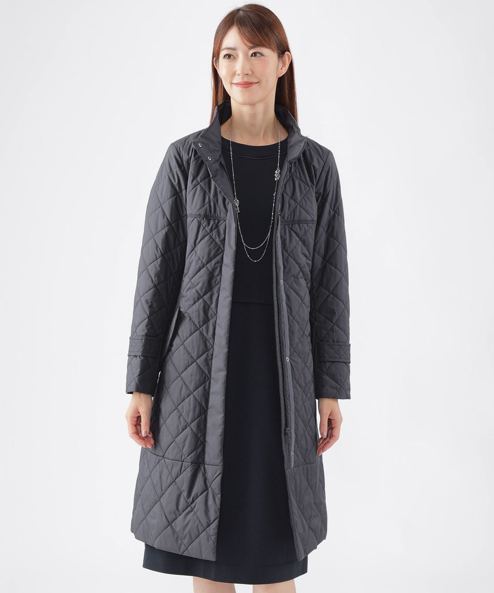 吸湿発熱】【消臭】キルティングタフタロングコート(コート)｜TRANS