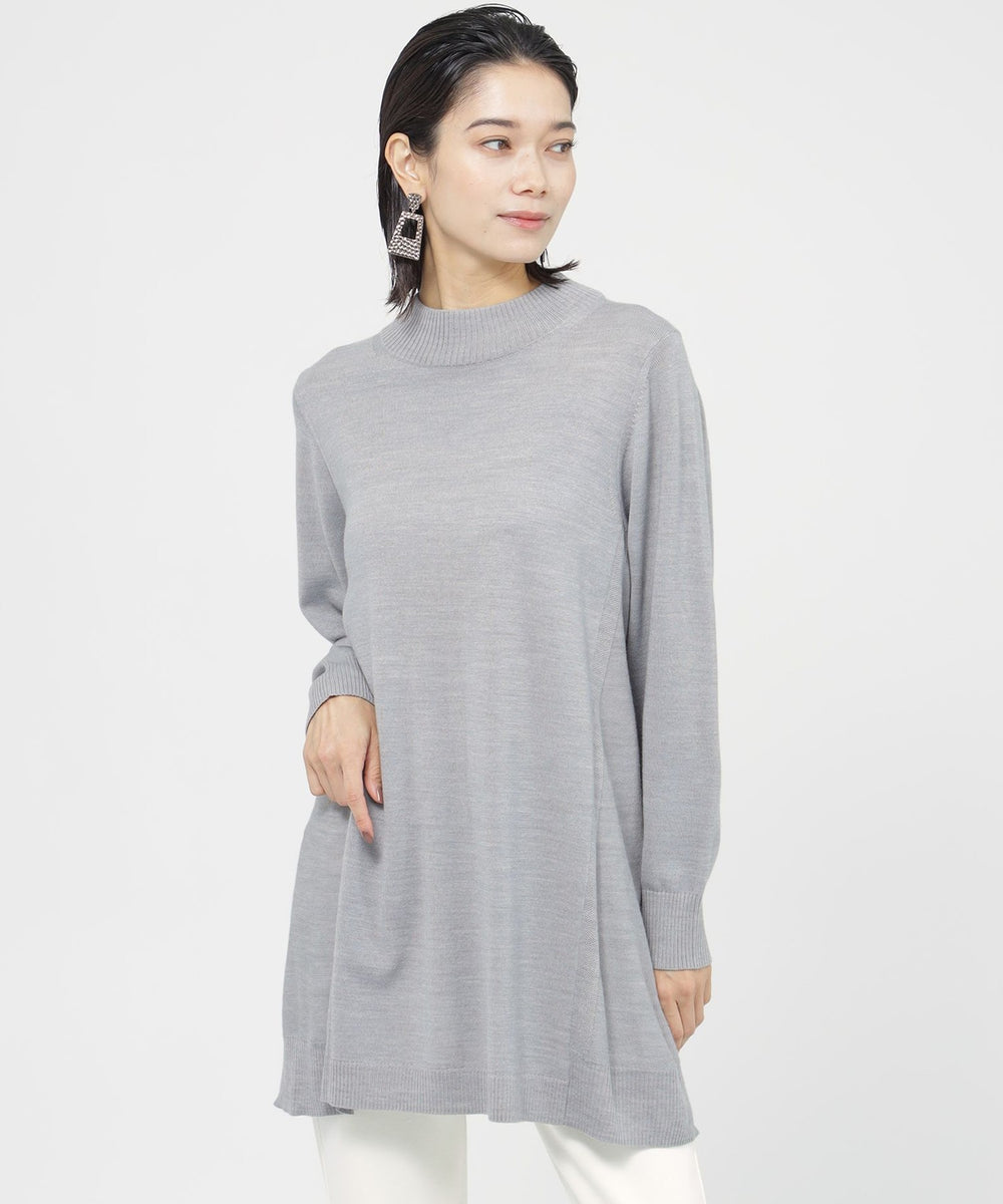 ウォッシャブル】ハイネックチュニックニット(トップス)｜EVEX by