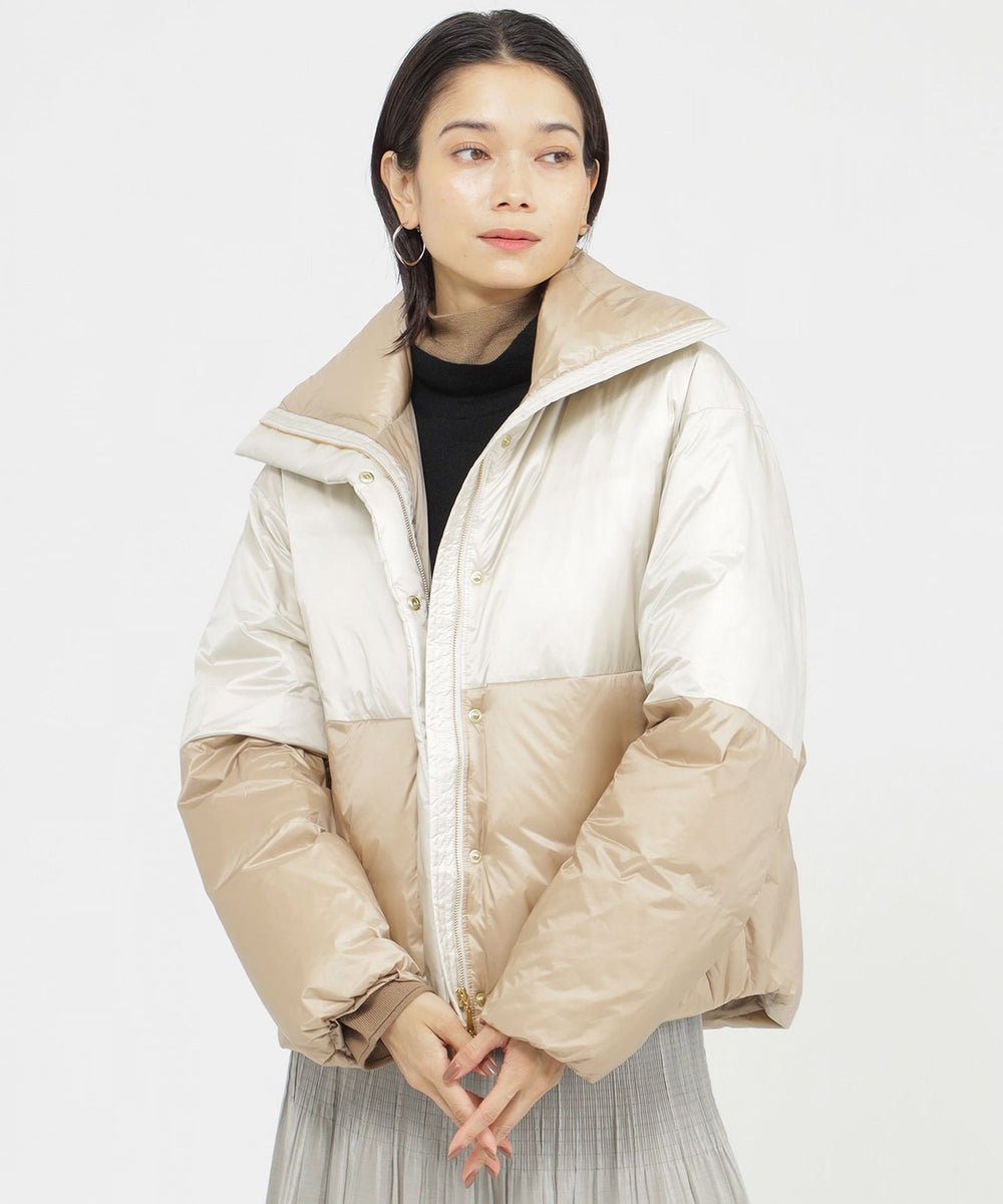 カタログ掲載品】【ウォッシャブル】バイカラータフタショートダウン