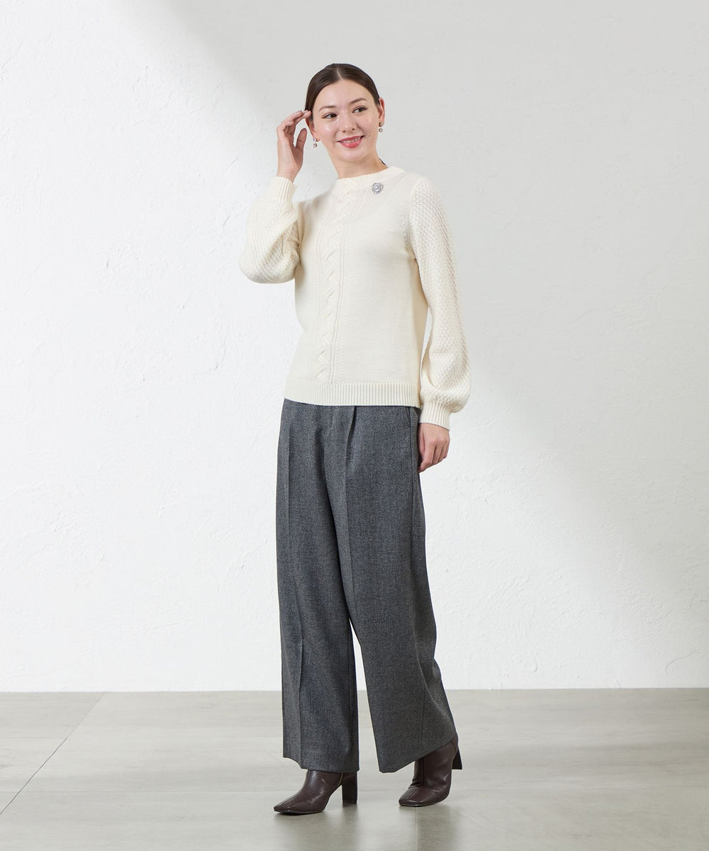 ウォッシャブルウールケーブルニット(トップス)｜AMACA(アマカ)の