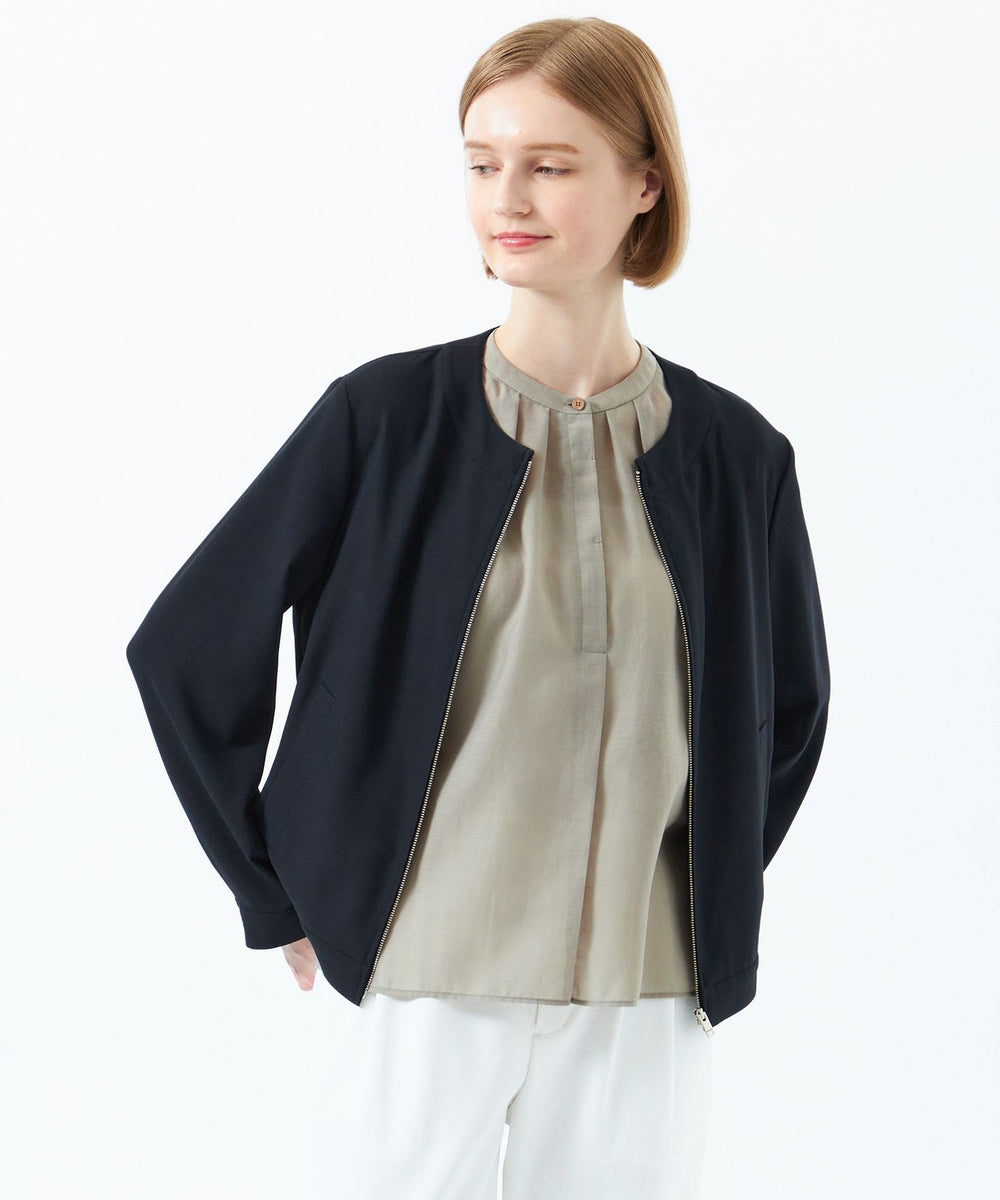 バックサテンノーカラージップジャケット(ブルゾン)｜MACKINTOSH