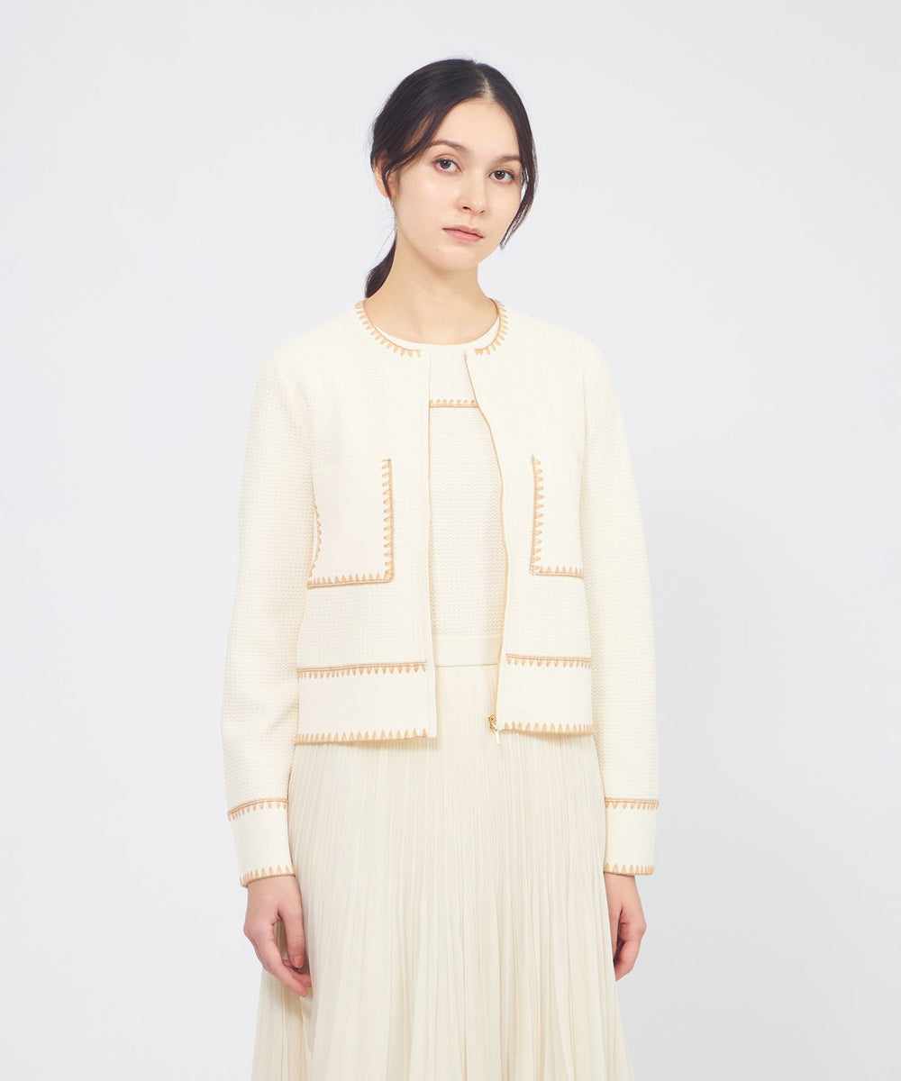 トリミングニット ジップアップジャケット(トップス)｜EPOCA(エポカ)の