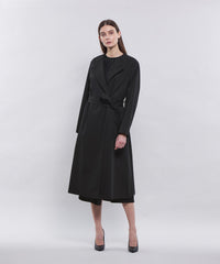 ハイツイストコットンラチネ ノーカラーラペルコート(コート)｜EPOCA