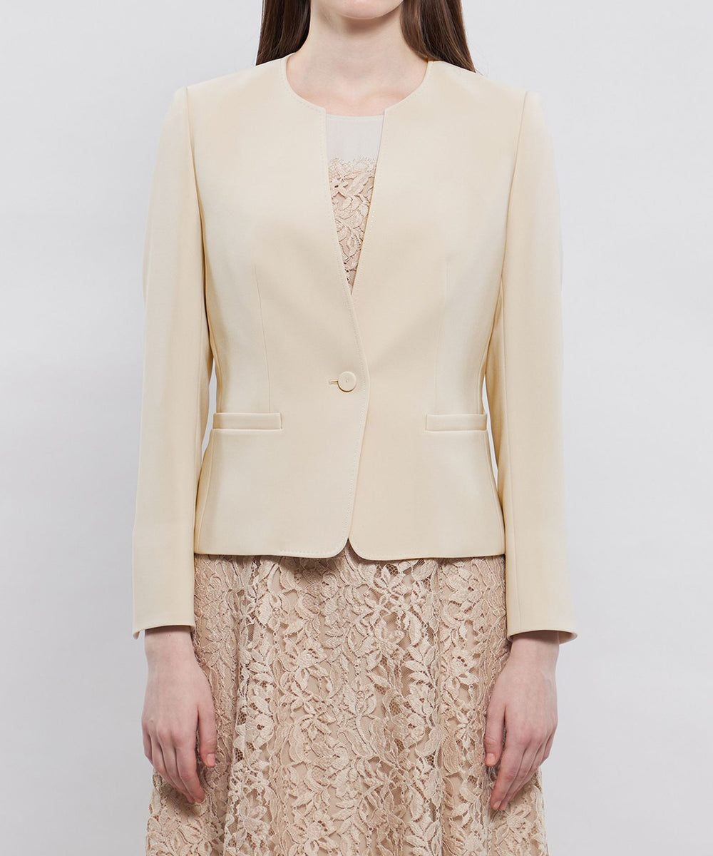 コンパクトダブルクロス ノーカラージャケット(ジャケット)｜EPOCA