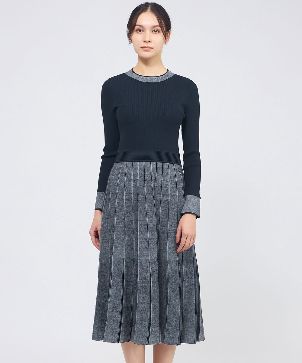 プリーツライクジャカード ニットワンピース(ワンピース)｜EPOCA