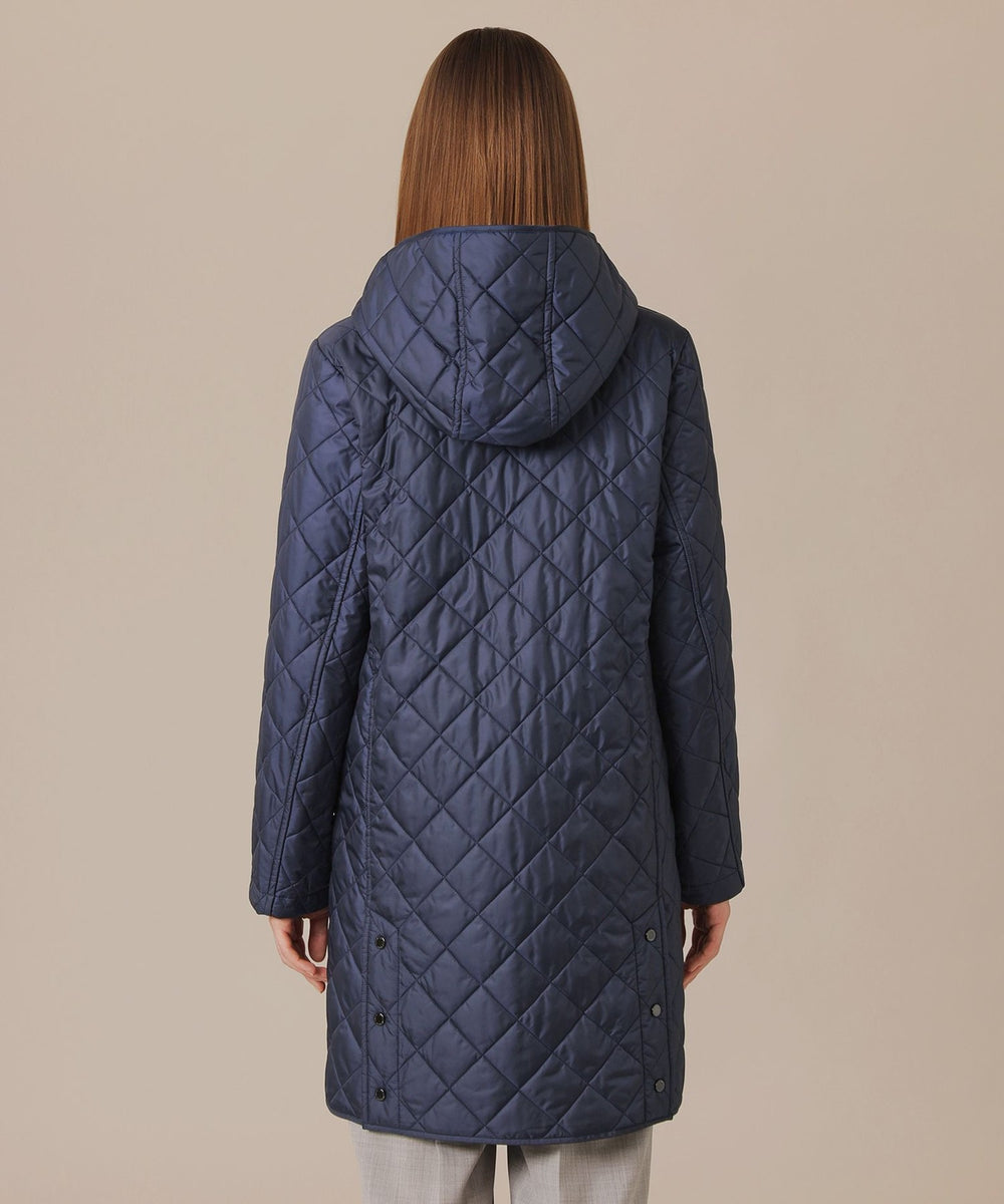 WEB・一部店舗限定】キルティングタフタフーデットコート(コート