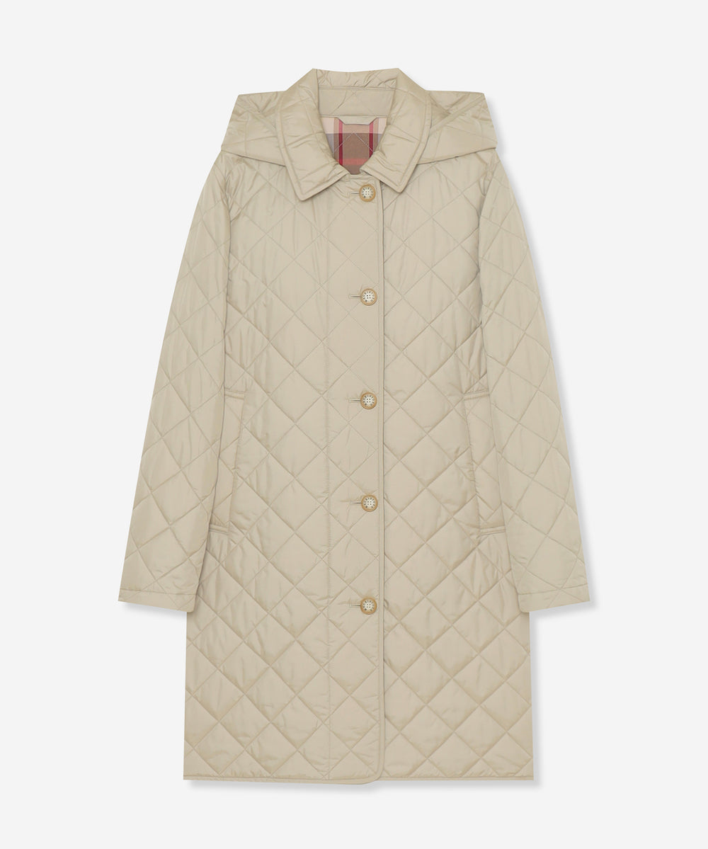 WEB・一部店舗限定】キルティングタフタフーデットコート(コート