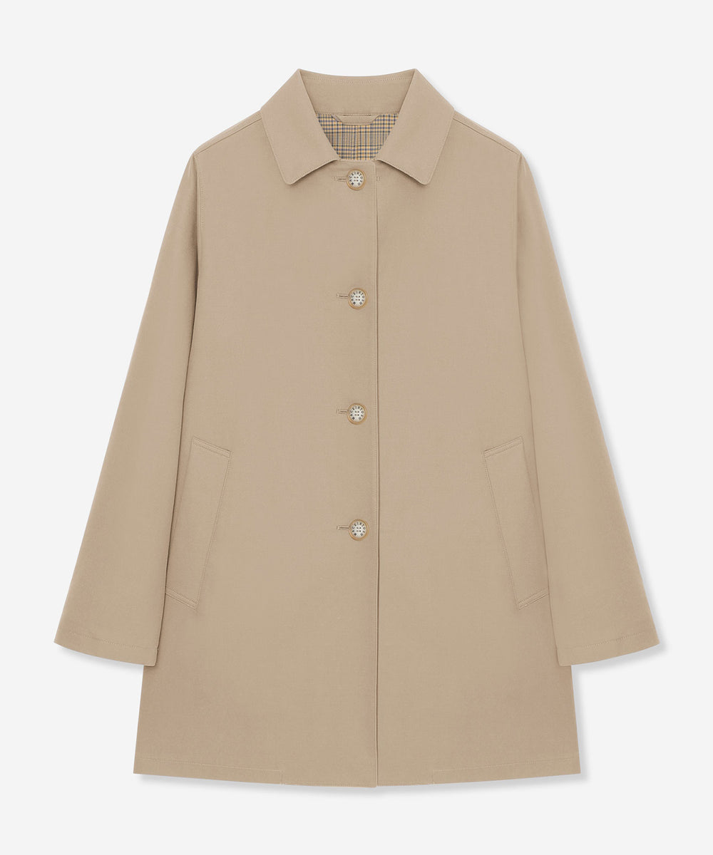 エクラ掲載】コットンチェックダブルフェイスステンカラーコート