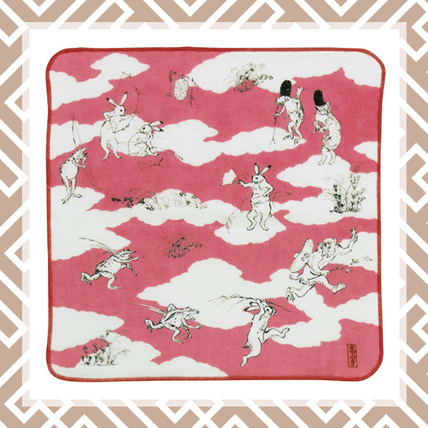 SHOCHIKU STORE | 松竹ストアガーゼタオルハンカチ 鳥獣戯画猿追い