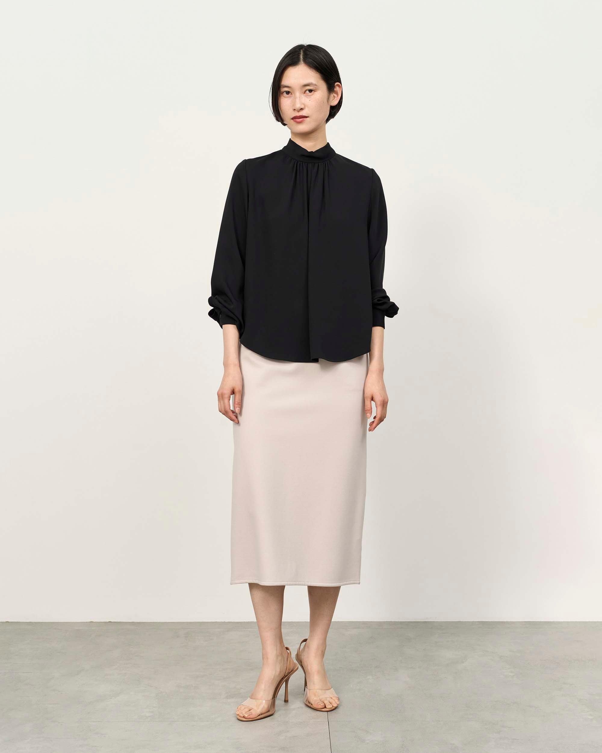 サテンバックリボンロングスリーブブラウス - SOÉJU online store