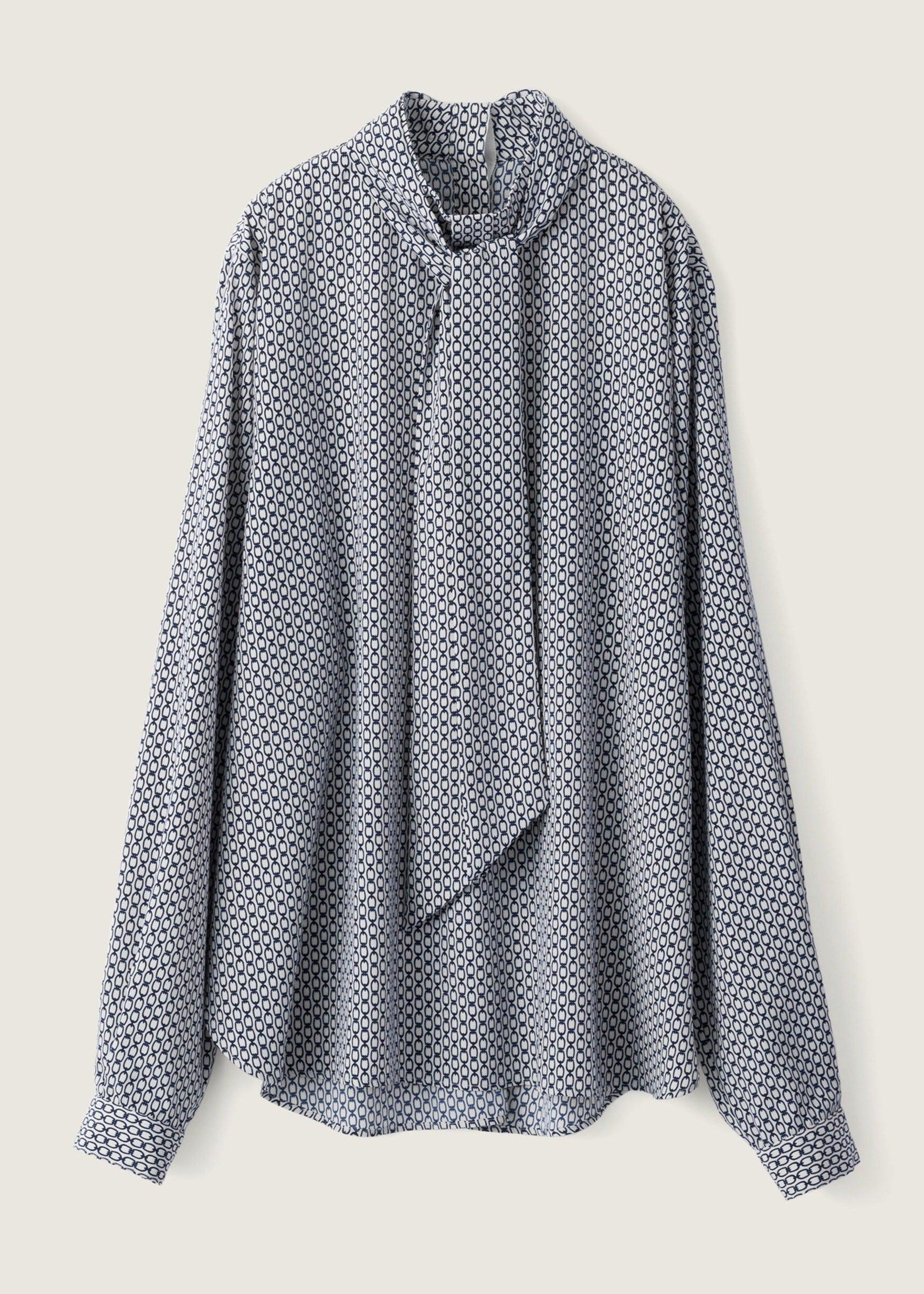 チェーン柄ボウタイブラウス - SOÉJU online store｜上質な大人の女性