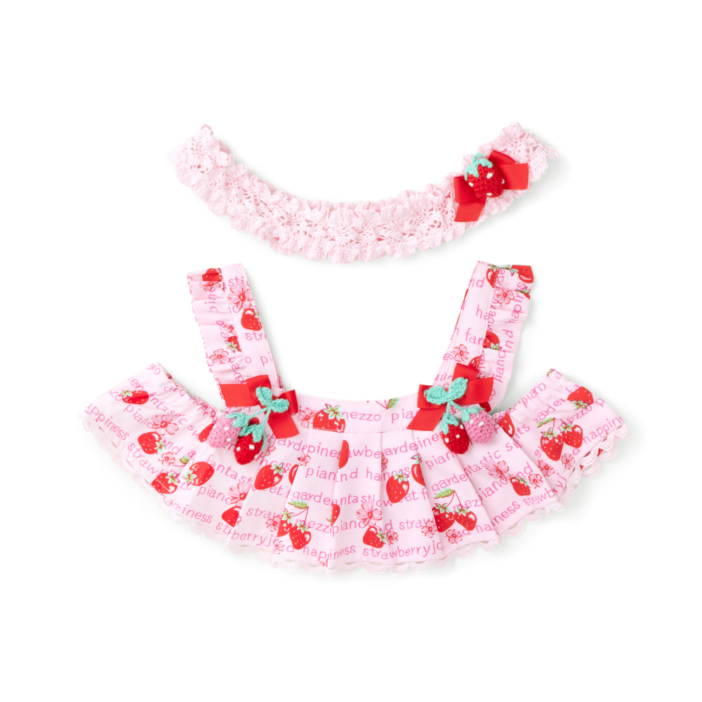 mezzo piano × LOVOT イチゴ柄ヘアバンド付きワンピース | LOVOT