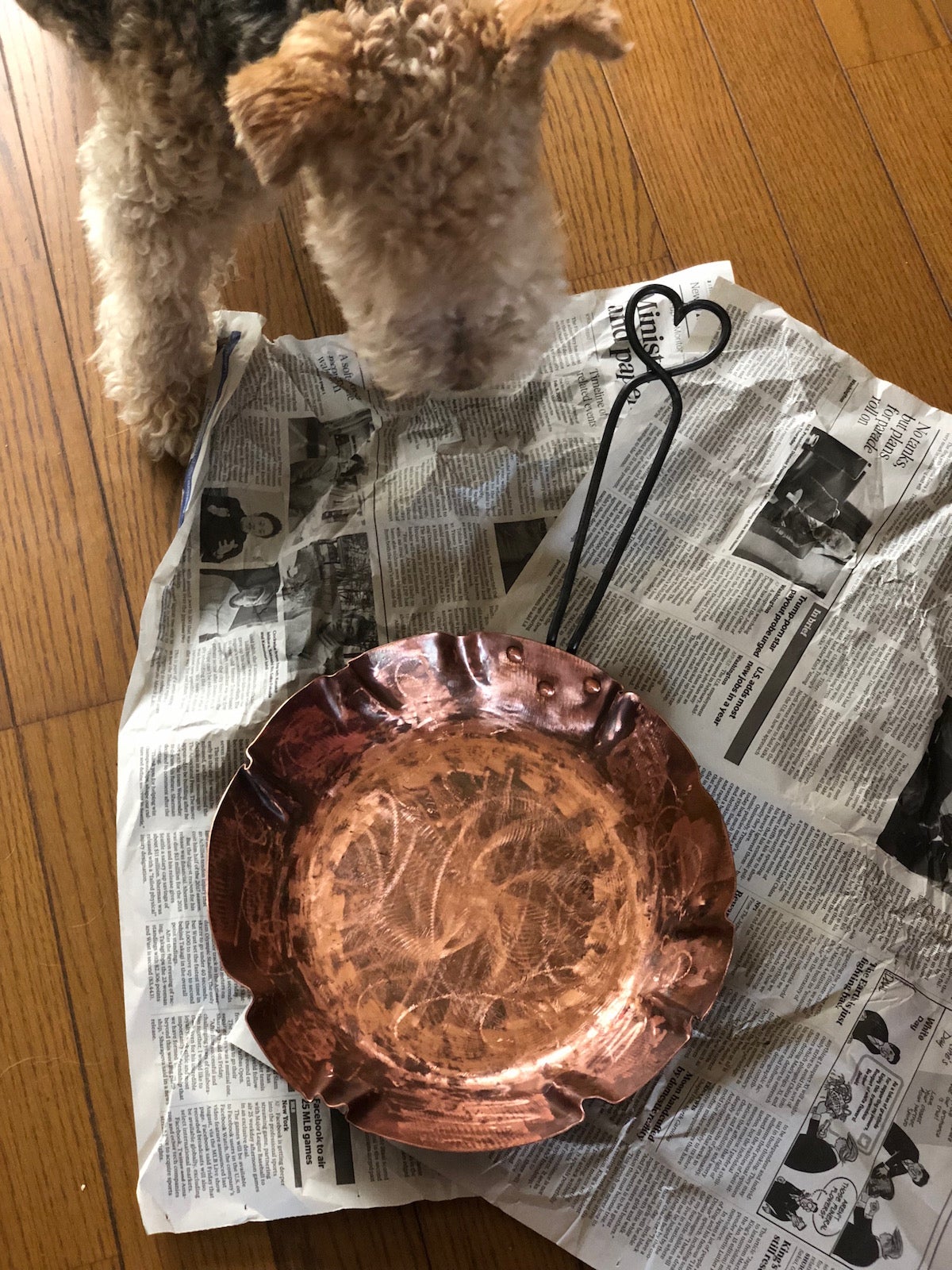 メタルアートファクトリーさんの銅のフライパン到着＼(^o