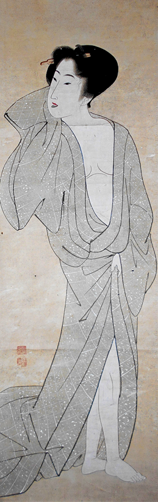 湯上り美人図 肉筆浮世絵 あぶな絵 | もさくの浮世絵はじめました。