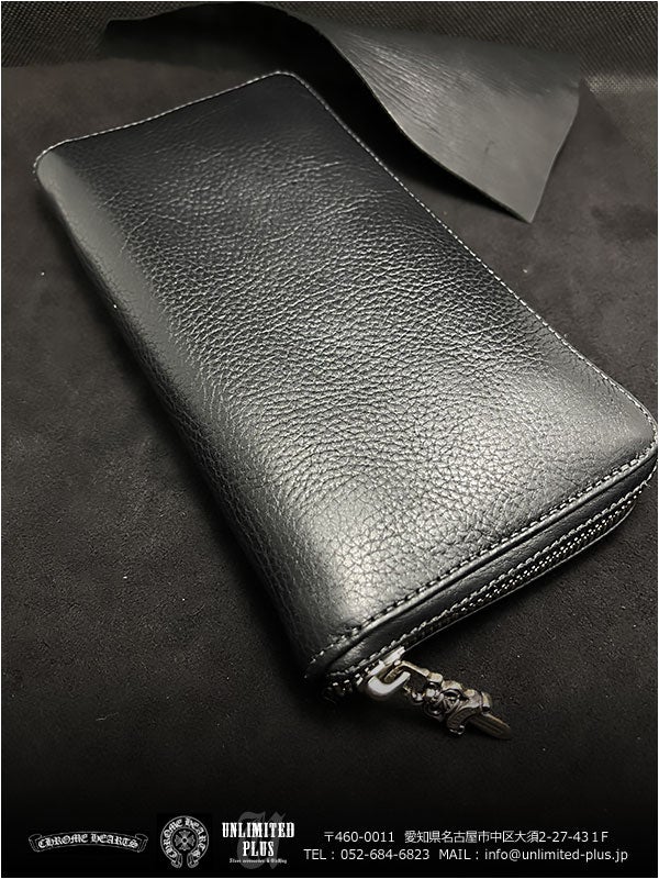 クロムハーツ財布 / REC F ZIP＃2 プレーン ブラック ヘビーレザー