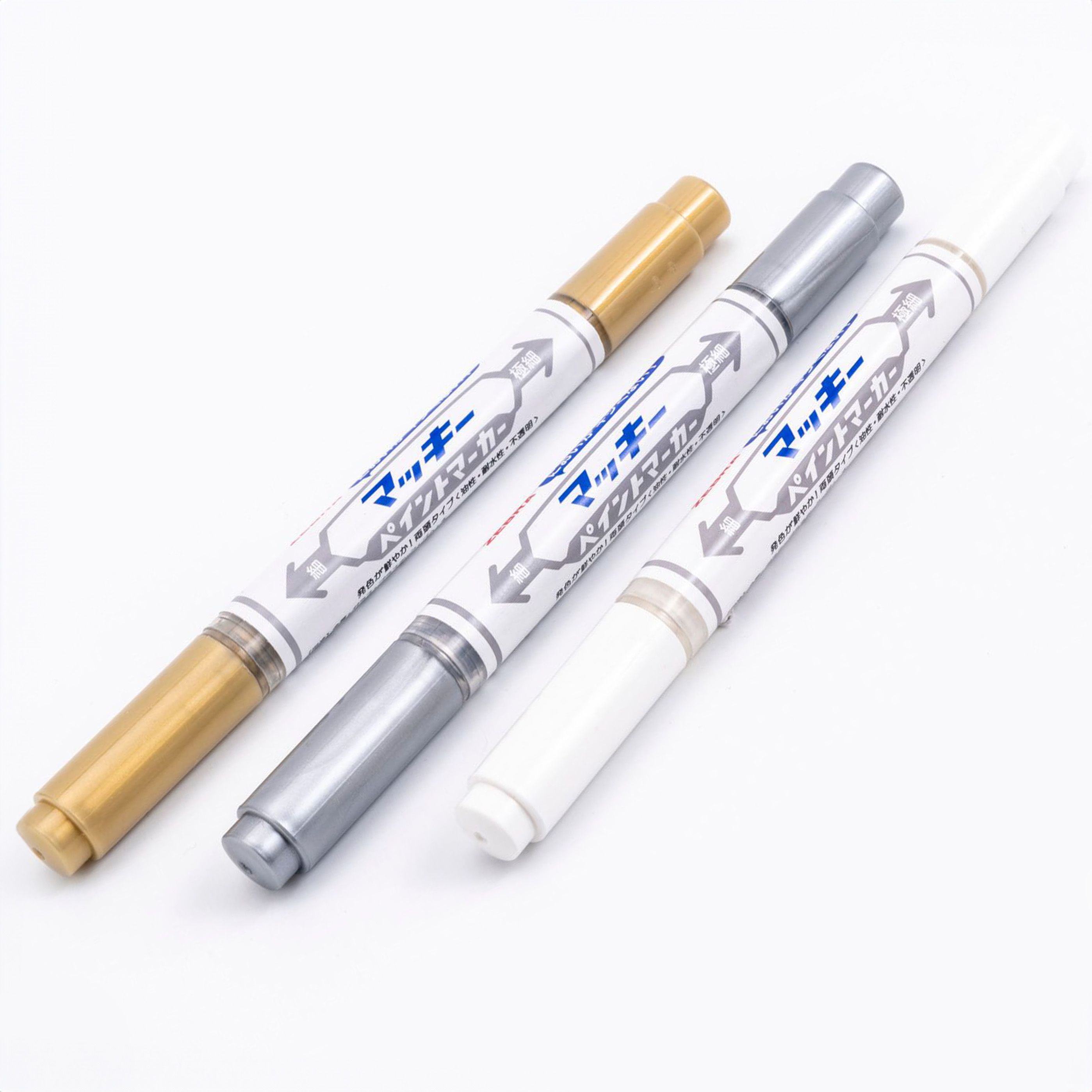 プラ板にぴったり！マッキーペイントマーカー ホワイト 金 銀 ゼブラ