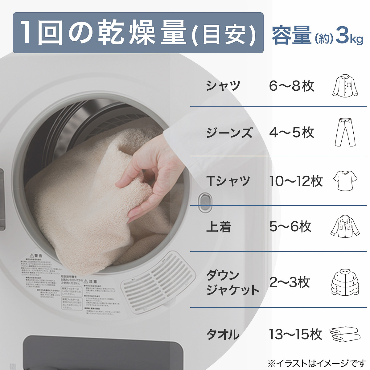 超コンパクトで設置工事不要。ニトリの「3kg衣類乾燥機」は洗濯物が