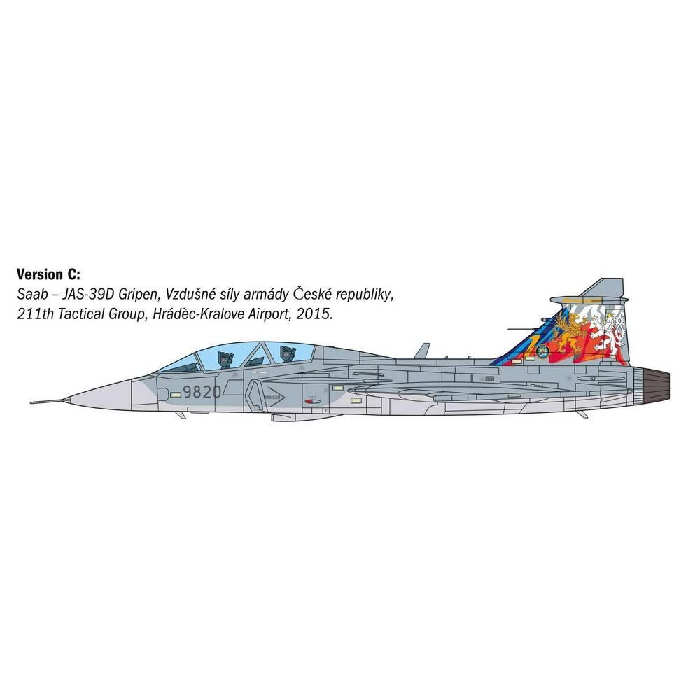 JAS-39D Gripen Two-Seater Aircraft Model - 1/48 - Italeri - Scale