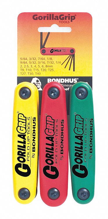 BONDHUS, 1 - 5 Pieces, Folding, Folding Hex Key Set - 25EA88|12533