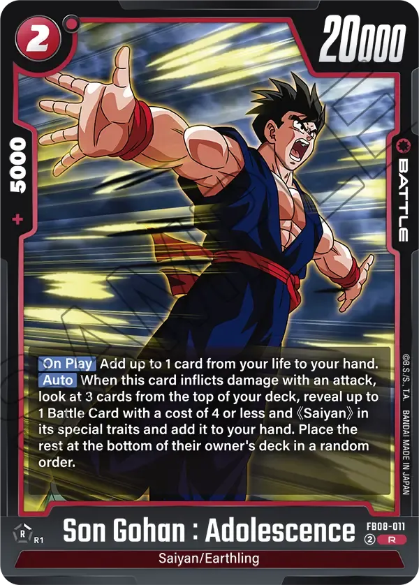 FP-058 Son Gohan : Adolescence Dragon Ball Super Card Game Fusion