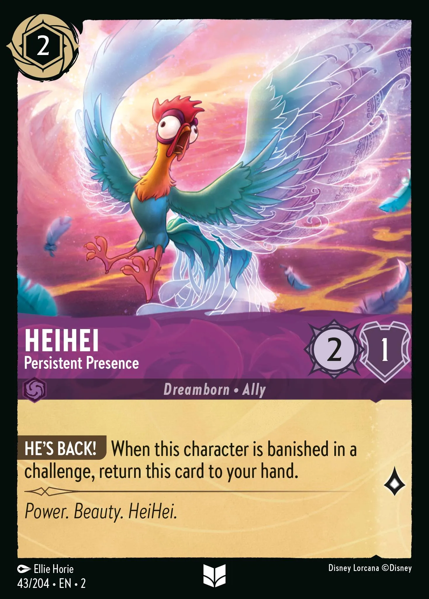 002-043 HeiHei - Persistent Presence Lorcana Card | Disney Lorcana