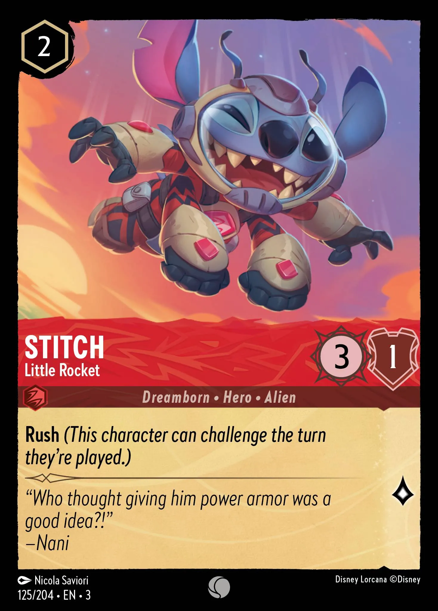 001-023 Stitch - Rock Star Lorcana Card | Disney Lorcana