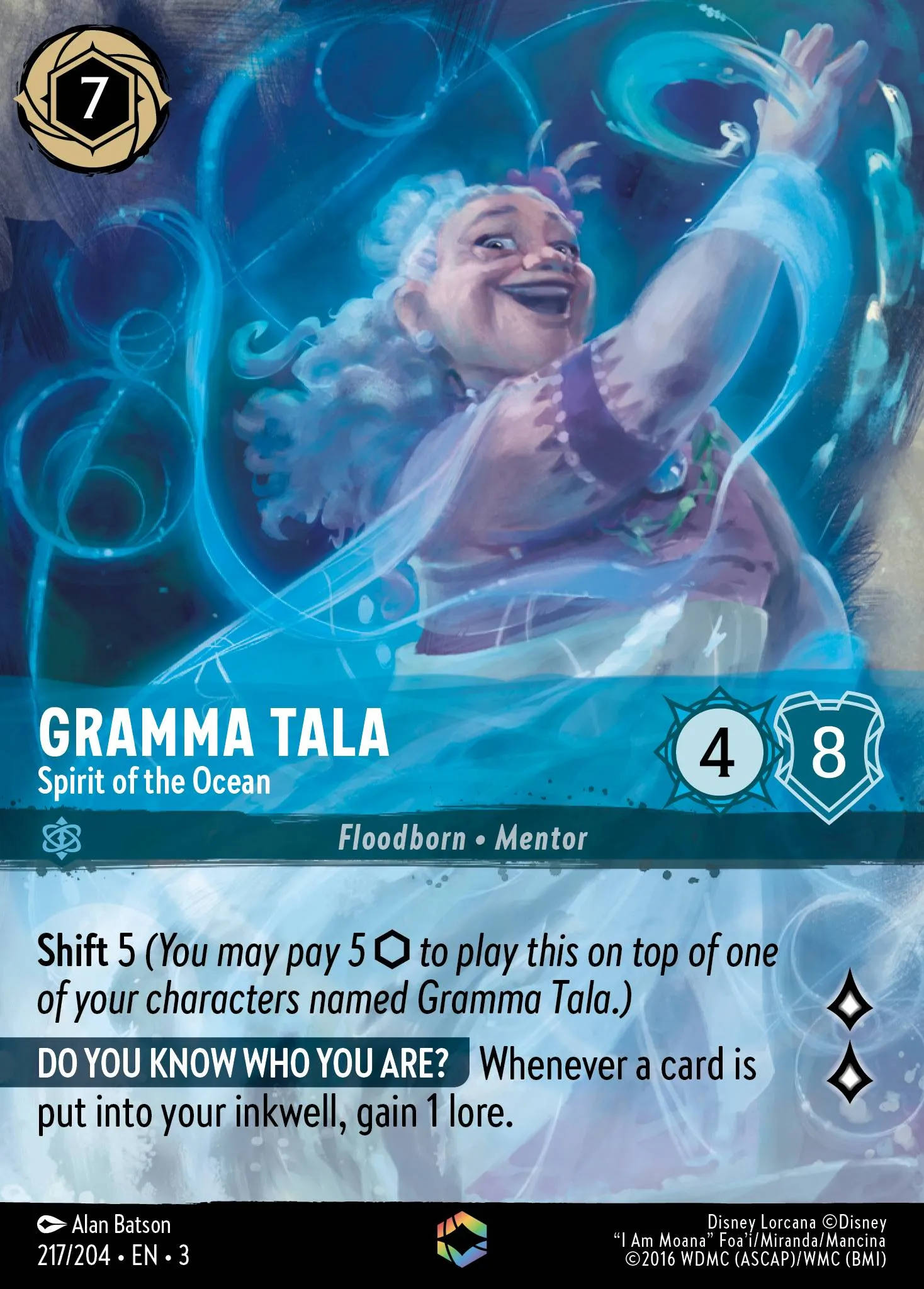 003-217 Gramma Tala - Spirit of the Ocean Lorcana Card | Disney