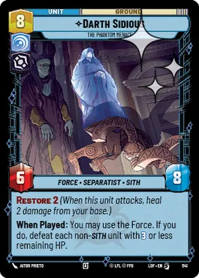 Darth Sidious, The Phantom Menace Card | Star Wars: Unlimited SWU TCG