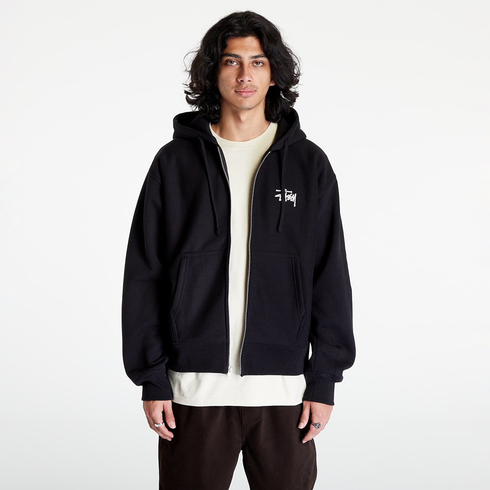 Hoodies and sweatshirts Stüssy Basic Stüssy Zip Hoodie Black