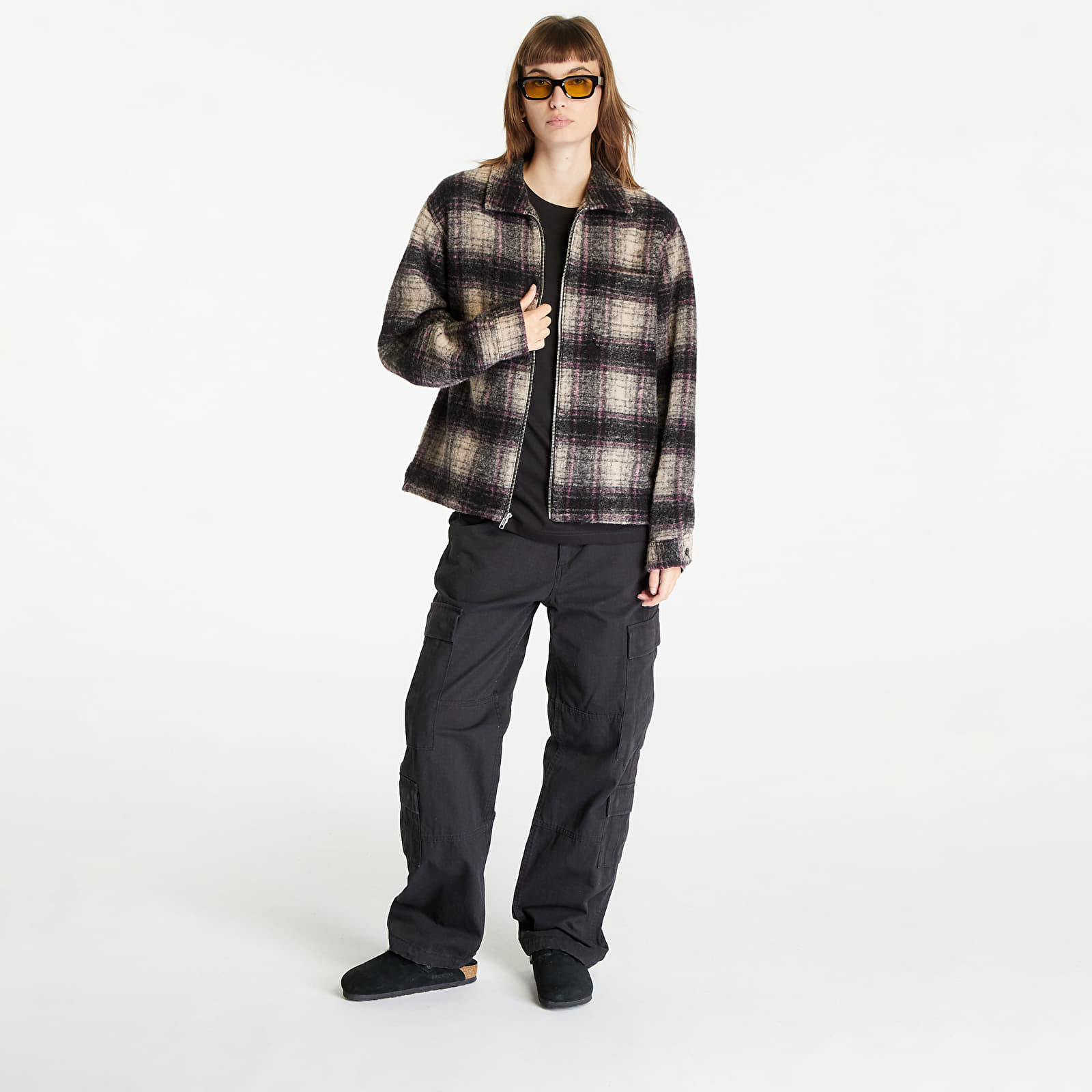 Shirts Stüssy Wool Plaid Zip Shirt UNISEX Lilac (1110297 lilac