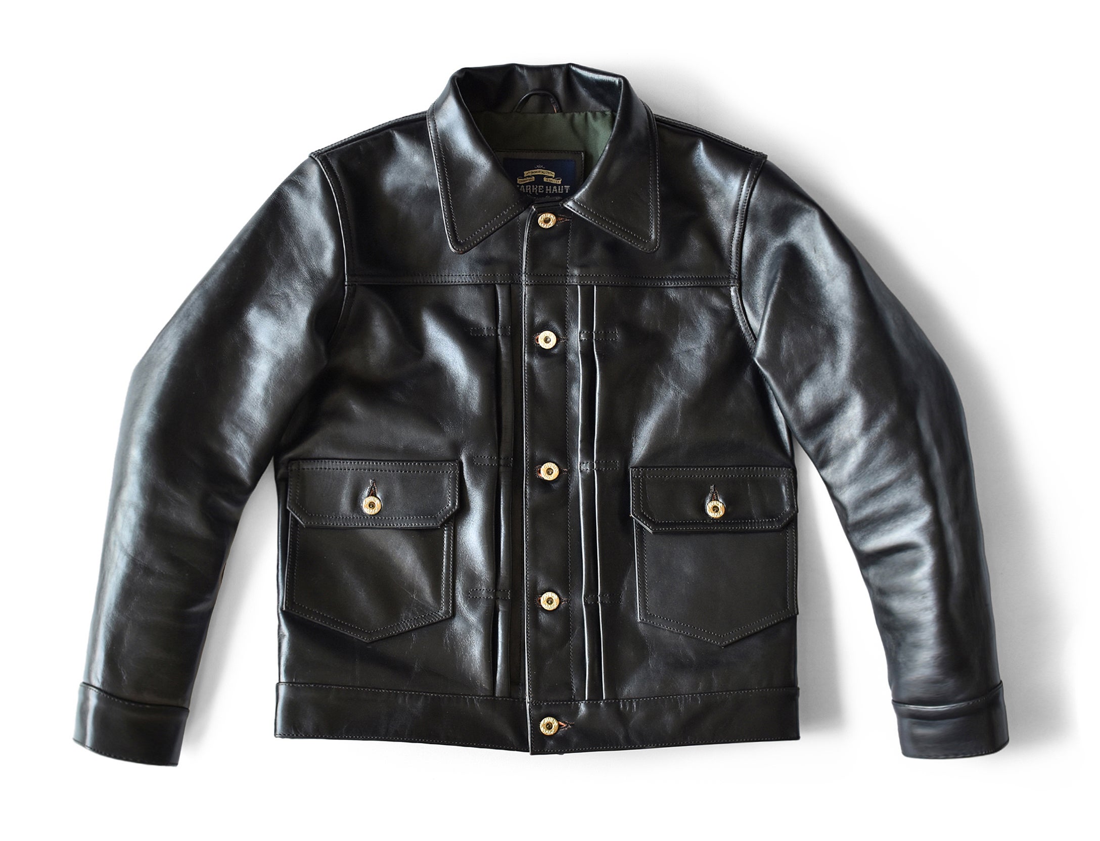 人気不動のGジャンタイプ 茶芯馬革2ndトラッカーレザージャケットを3万