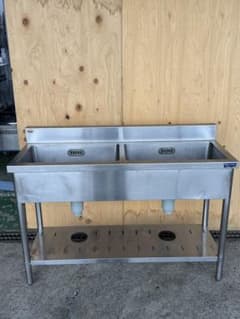 マルゼン2槽シンク 1200x450x800(+100) - メルカリ