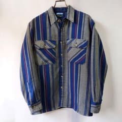 Sears Roebuck 90sフランネルストライプシャツ | Beli pada Mercari