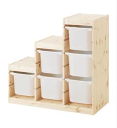 引取り限定】IKEA トロファスト 階段タイプ ホワイトボックス6個付き