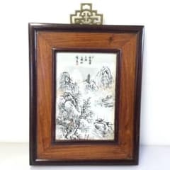 中国陶板 雪景色山水図 唐木額 T893 - メルカリ