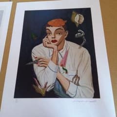 金子國義 金子国義 リトグラフ 版画 サイン 署名 シルクスクリーン