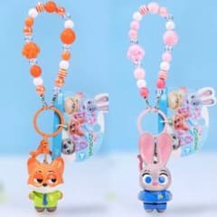 大人気❣️ズートピア2 ニック＆ジュディ ビーズ キーホルダー
