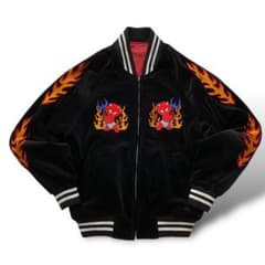 RED HOT DEVIL レッドホットデビル 刺繍 スカジャン - メルカリ