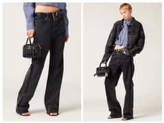 miumiu ミュウミュウ ライン デニム ブラック 27サイズ - メルカリ