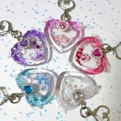レジンキーホルダー 平成女児 推し活 シェイカー キラキラ ハート