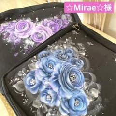 コスメポーチ（大容量）薔薇 手描き トールペイント - メルカリ