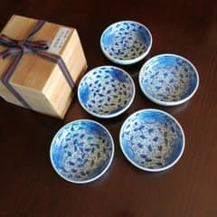 古伊万里 染付花唐草皿 5枚 12.4cm 江戸後期 - メルカリ