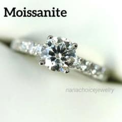 2532 最高級 モアサナイト リング ラウンド 一粒 パヴェ シルバー 限定