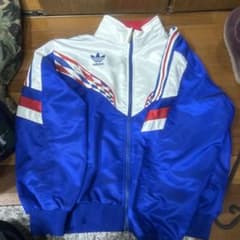 adidas ナイロンジャケット 青/白/赤 デサント 90s - メルカリ