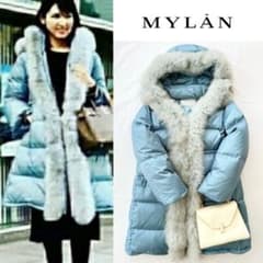 極暖 ! フォックスファー大き目フード付 MYLAN ダウンコート 極上の着