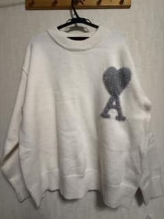 ami ハート刺繍 ニットセーター Sサイズ ホワイト - メルカリ