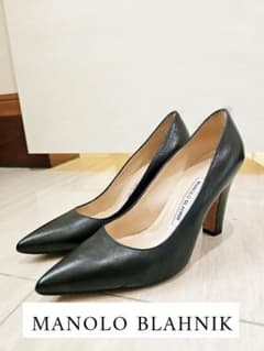 美品】マノロブラニク レザー パンプス ポインテッドトゥ 37.5